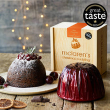 Load image into Gallery viewer, McLaren’s Christmas Pudding With Chocolate & Orange Liqueur (4 people)