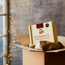 Load image into Gallery viewer, McLaren’s Christmas Pudding in fire-branded gift box (4 people)