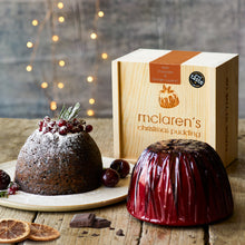 Load image into Gallery viewer, McLaren’s Christmas Pudding With Chocolate &amp; Orange Liqueur
